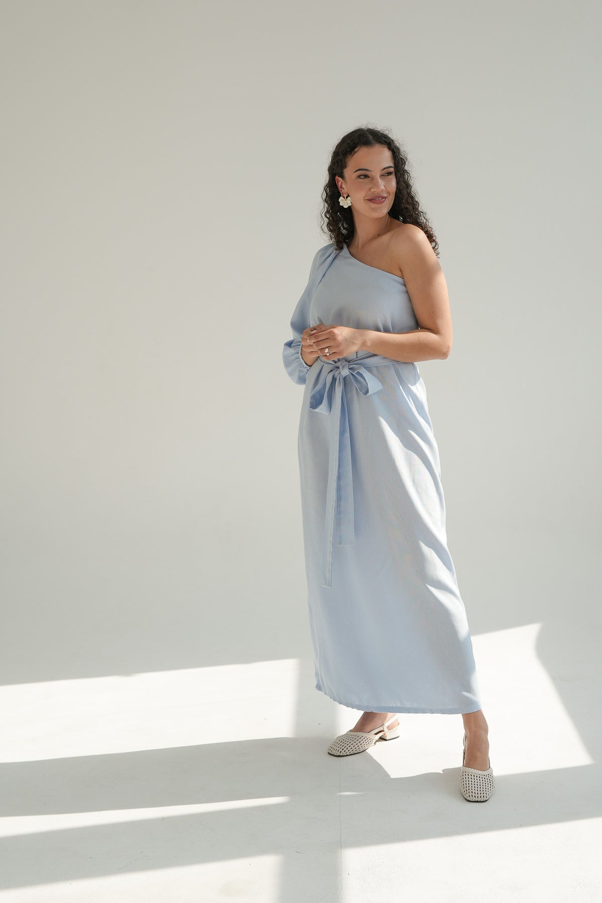 ONE SHOULDER DRESS | BLUE
