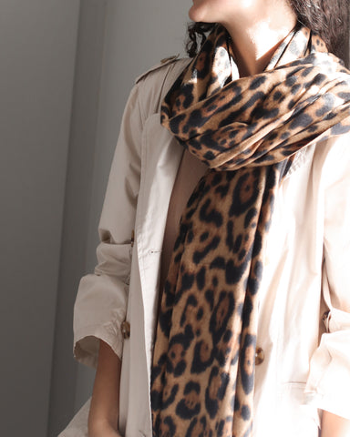 Warm print cashmere scarf