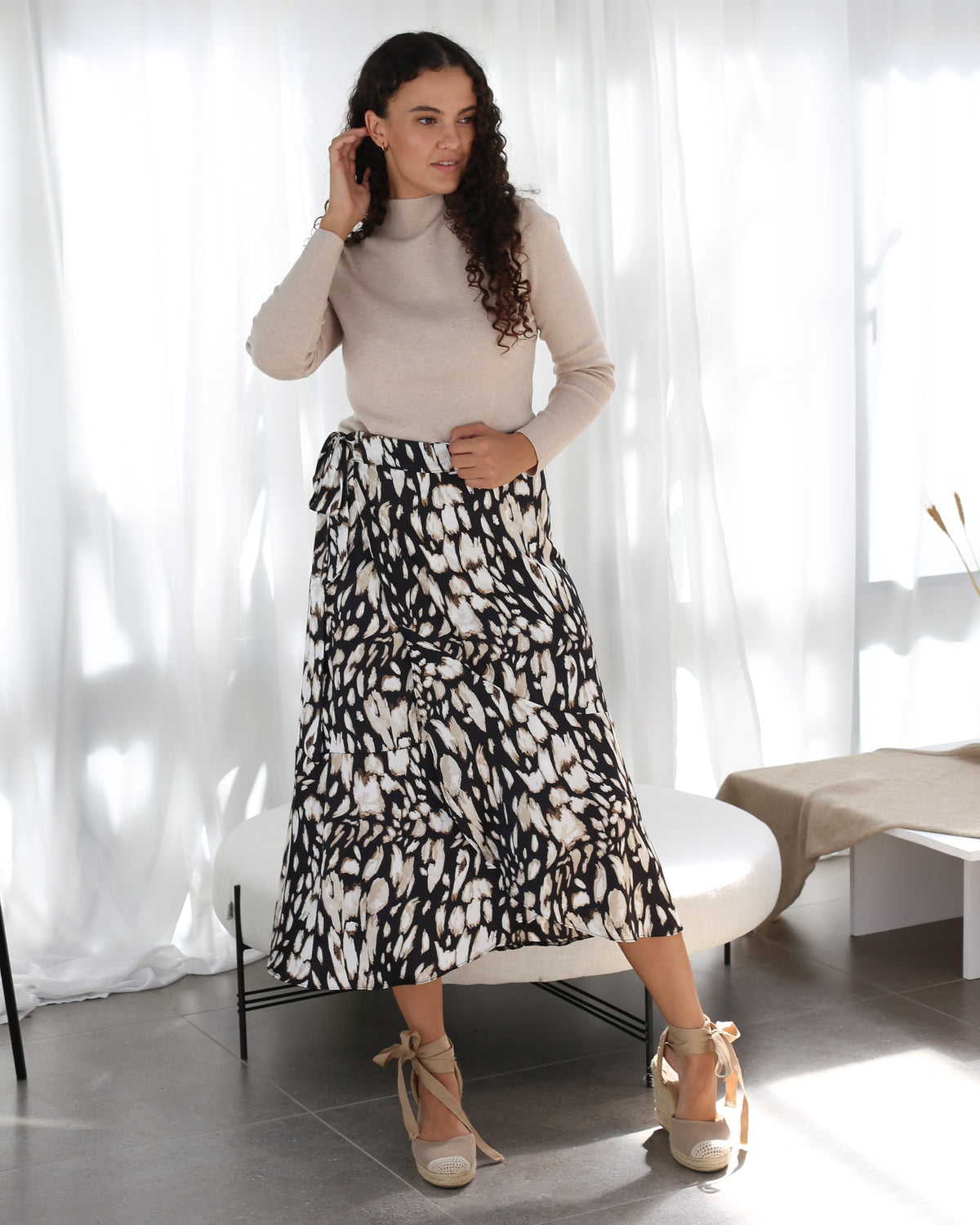 PRINT WRAP SKIRT