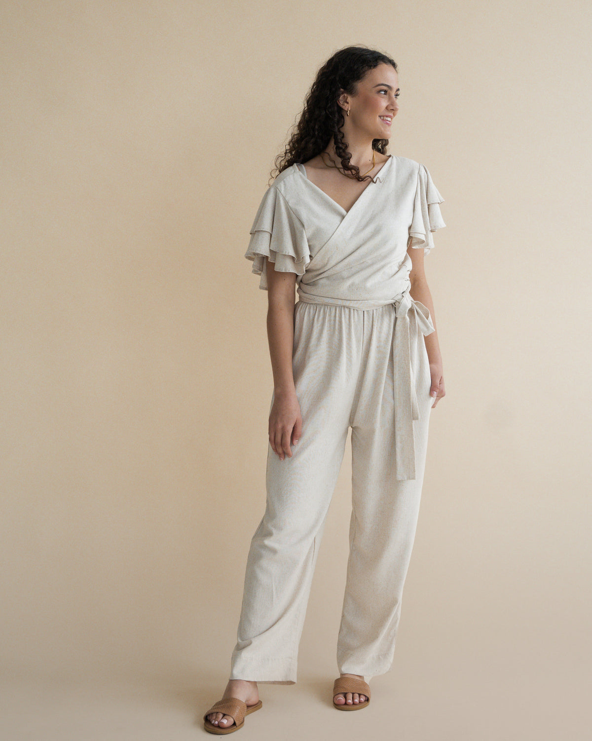 OATMEAL DRAWSTRING PANT