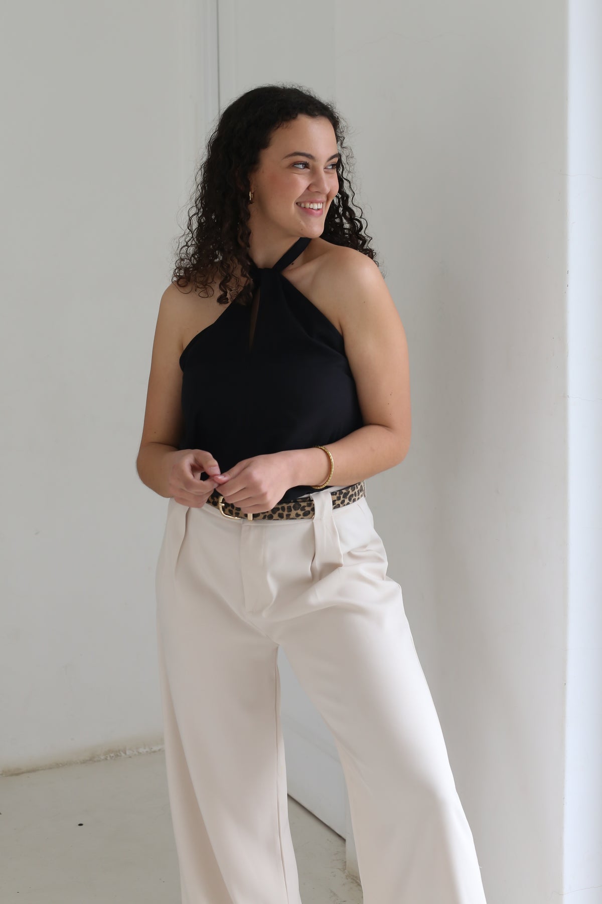 HALTERNECK BLOUSE | BLACK