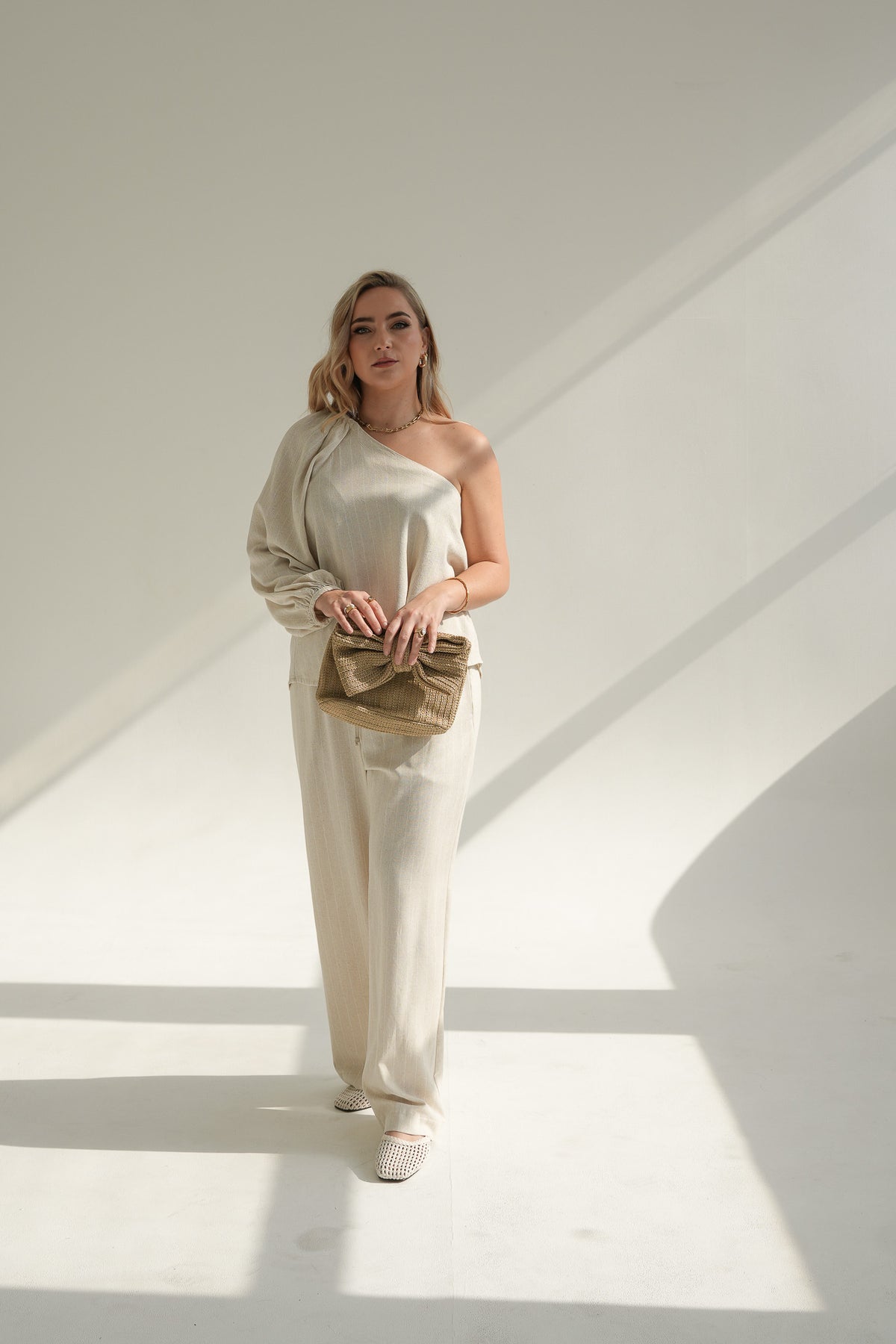 PALAZZO PANTS | OATMEAL STRIPE