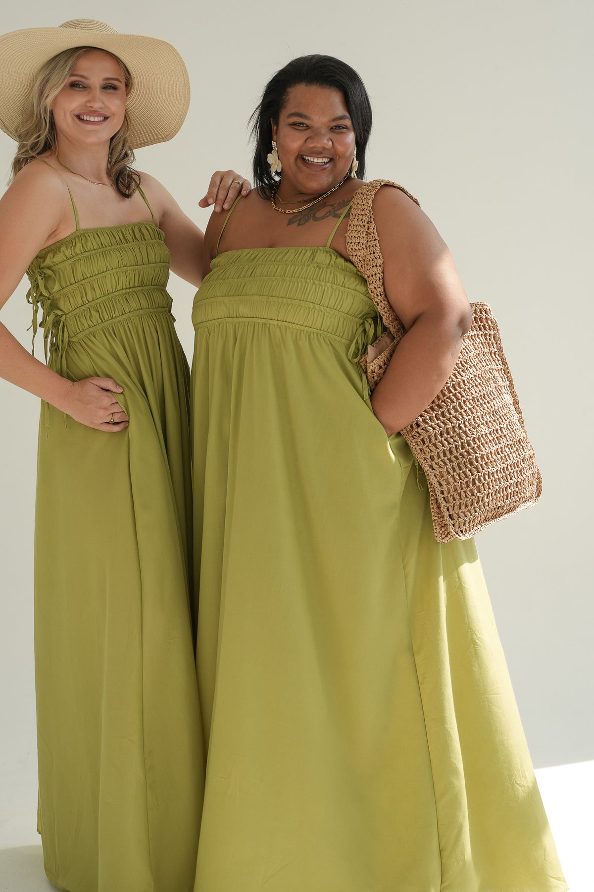 DRAWSTRING DRESS | GREEN