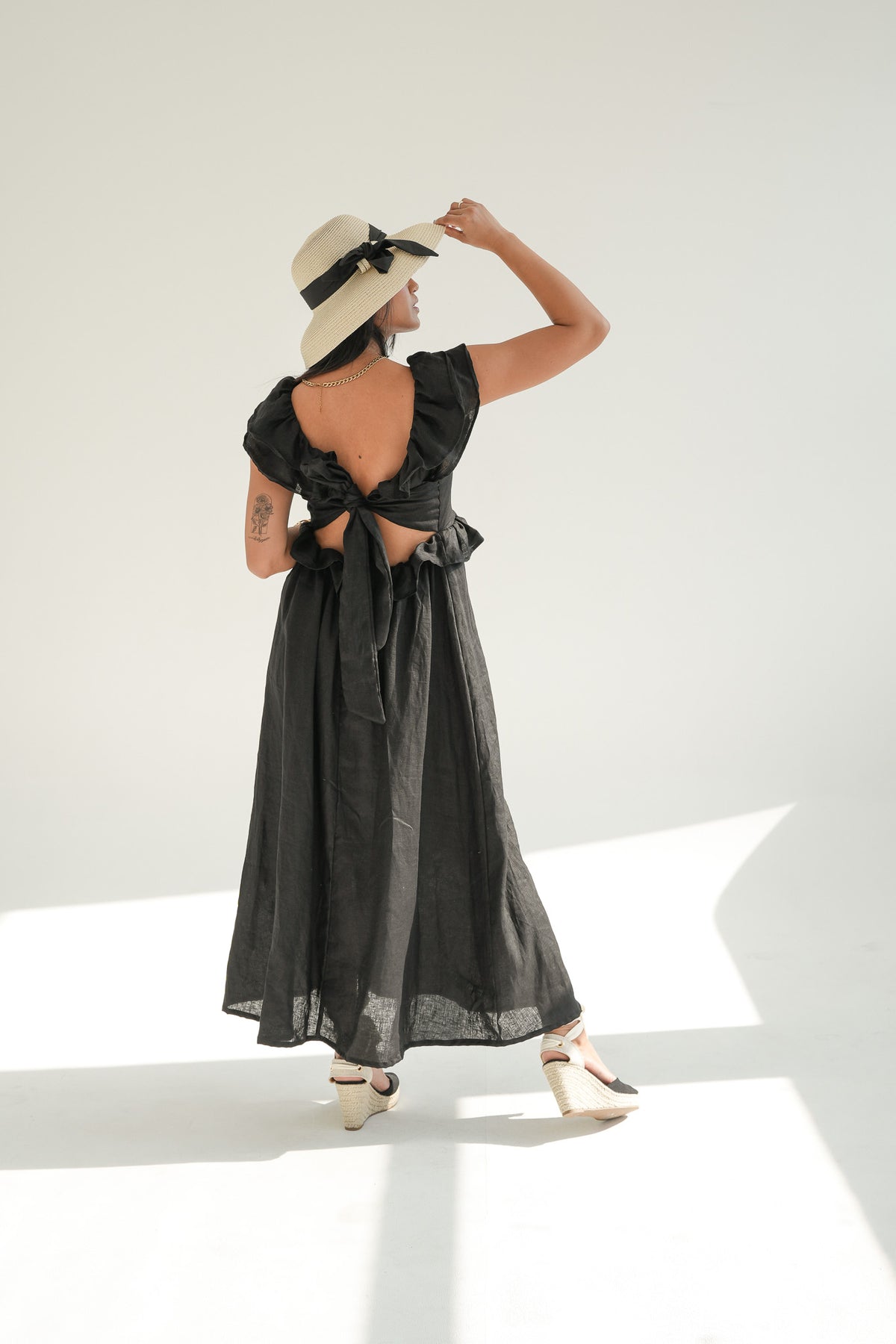 PRE ORDER LILLY FRILL DRESS | BLACK