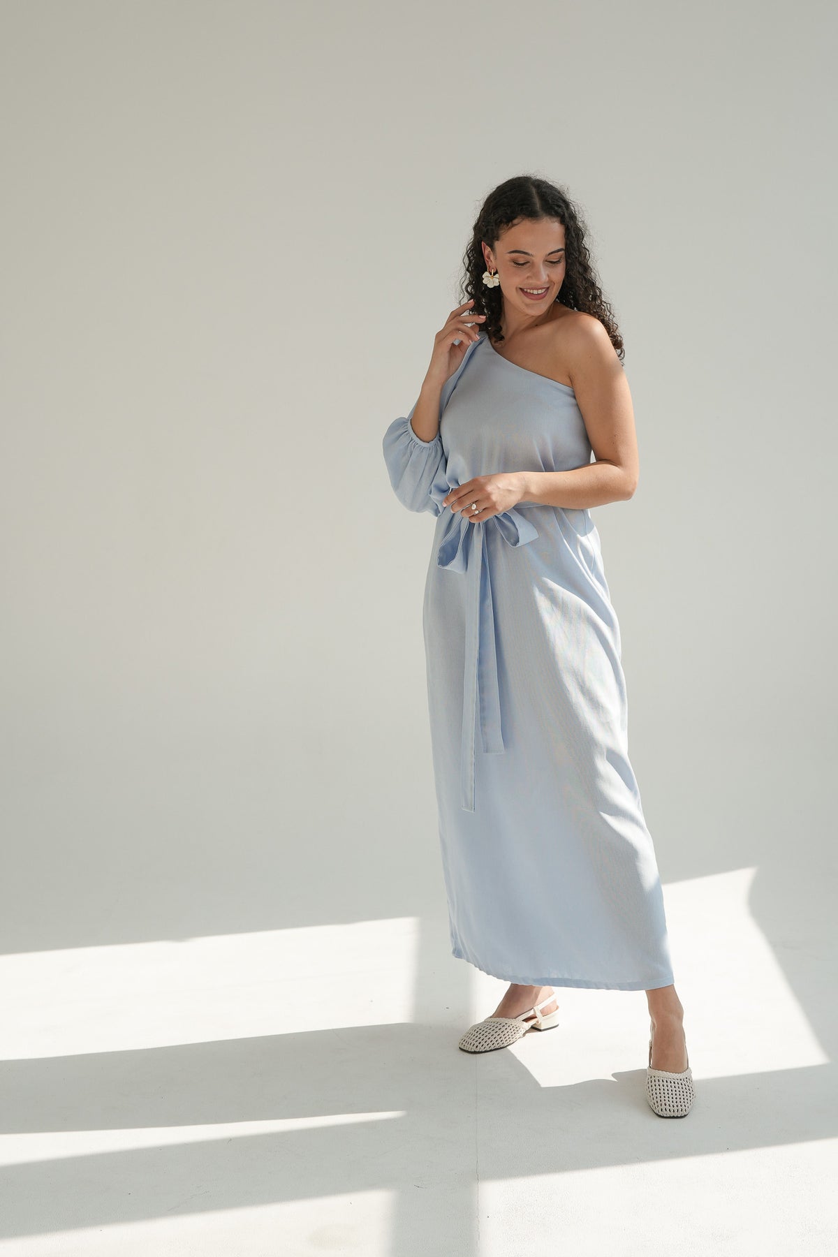 ONE SHOULDER DRESS | BLUE