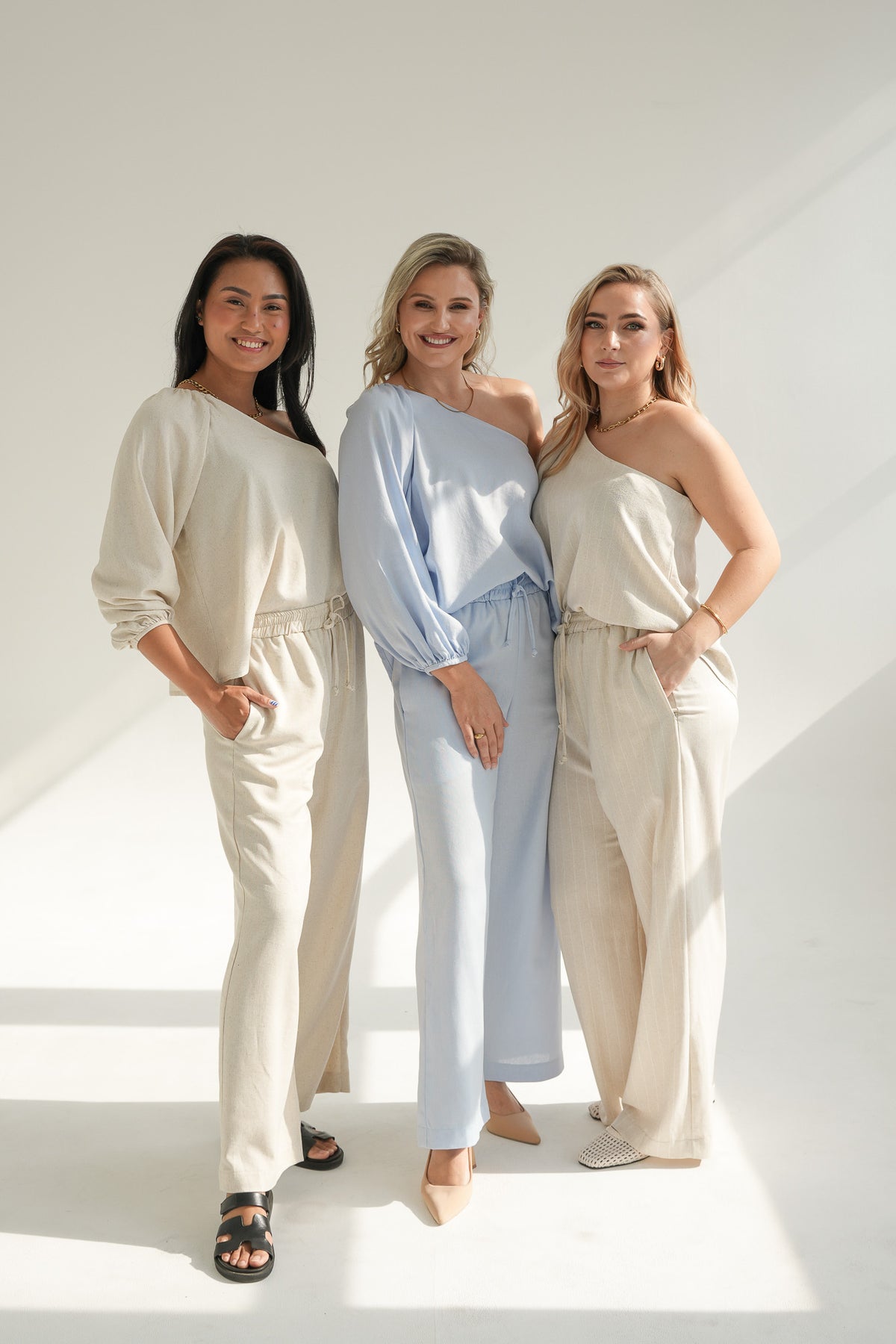 PALAZZO PANTS | OATMEAL STRIPE