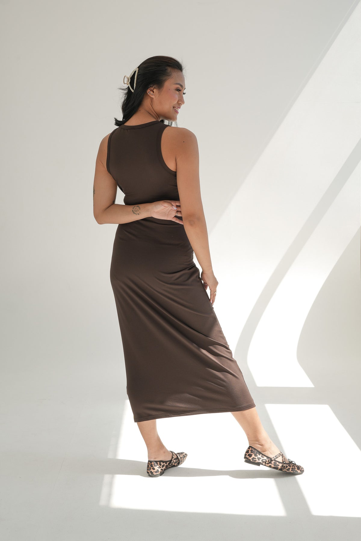 KNOT DRESS | BROWN