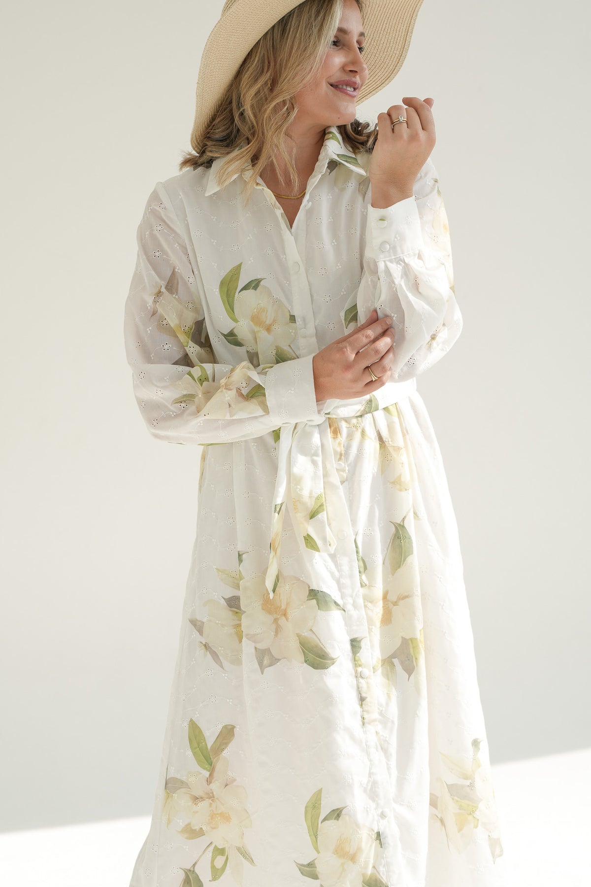 FLORAL SHIRT DRESS