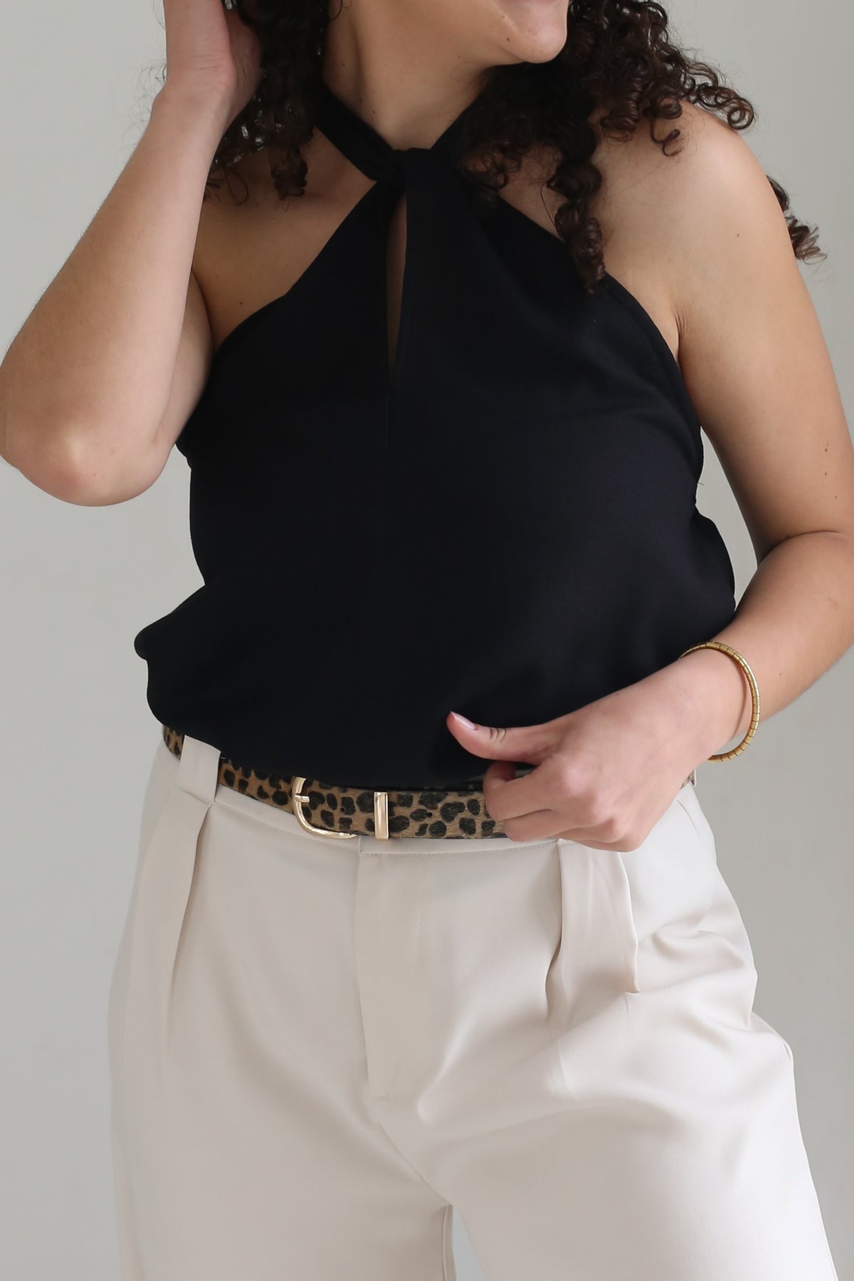HALTERNECK BLOUSE | BLACK