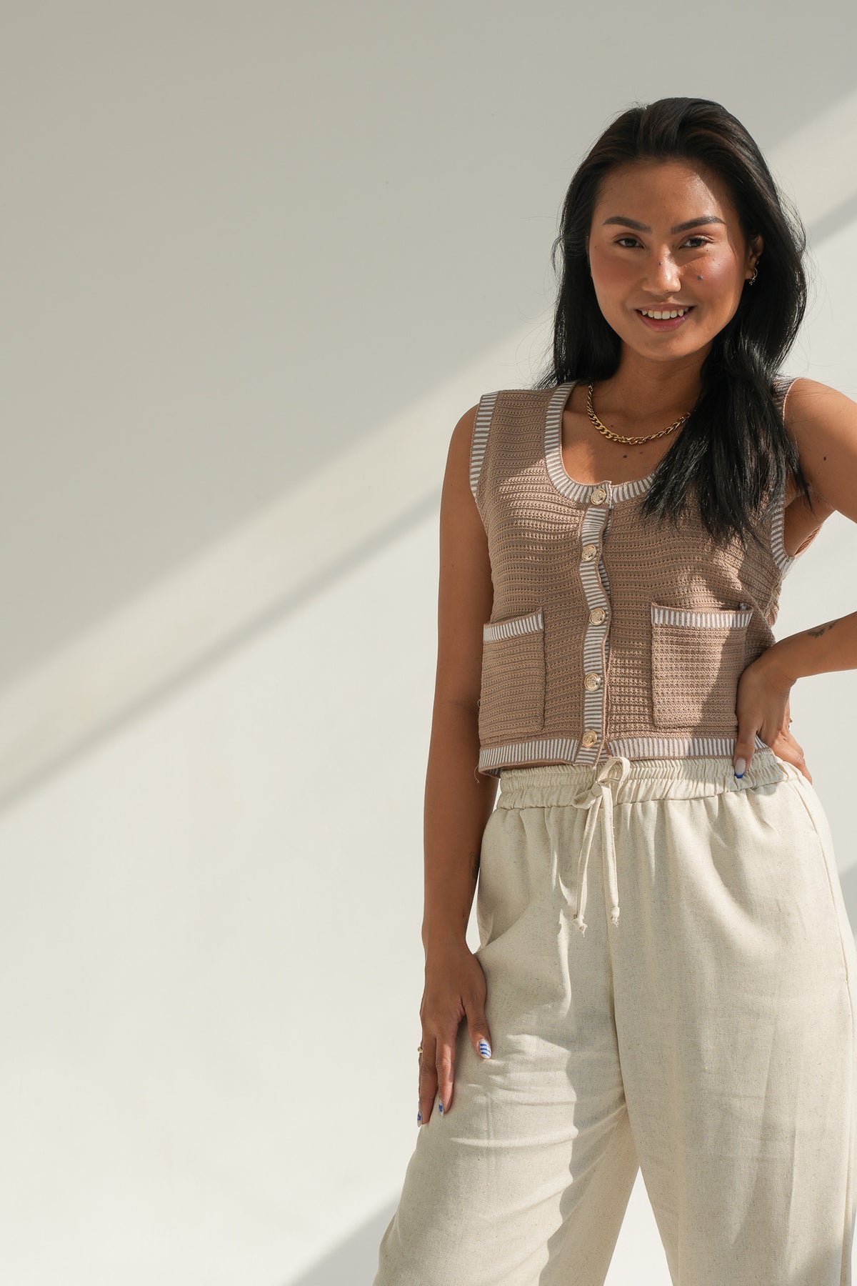 KNIT VEST | CREAM