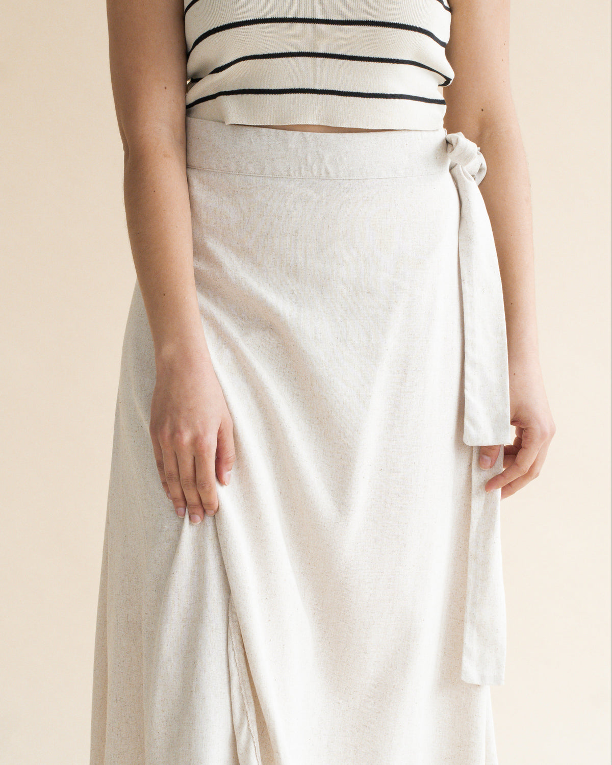 OATMEAL WRAP SKIRT