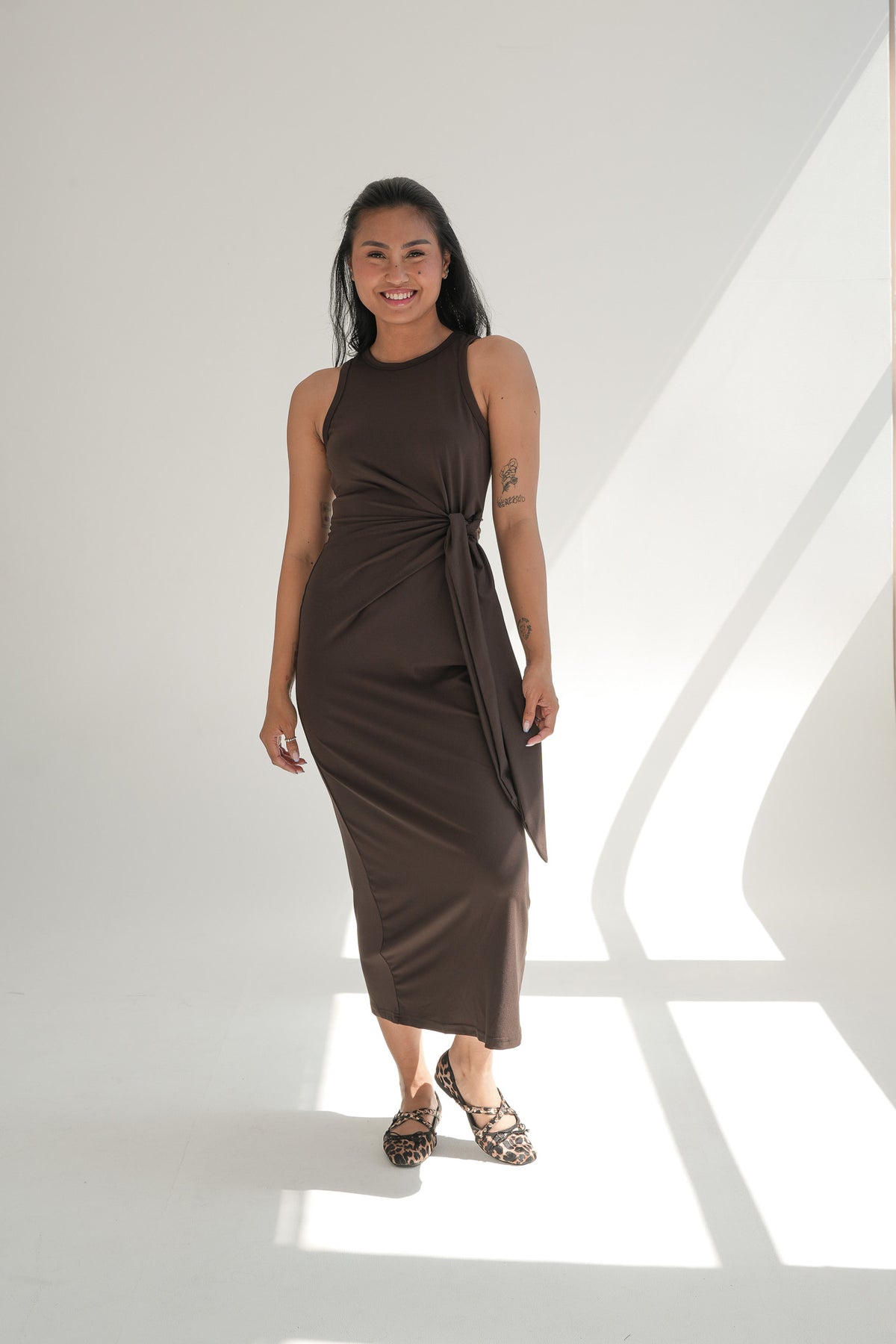 KNOT DRESS | BROWN