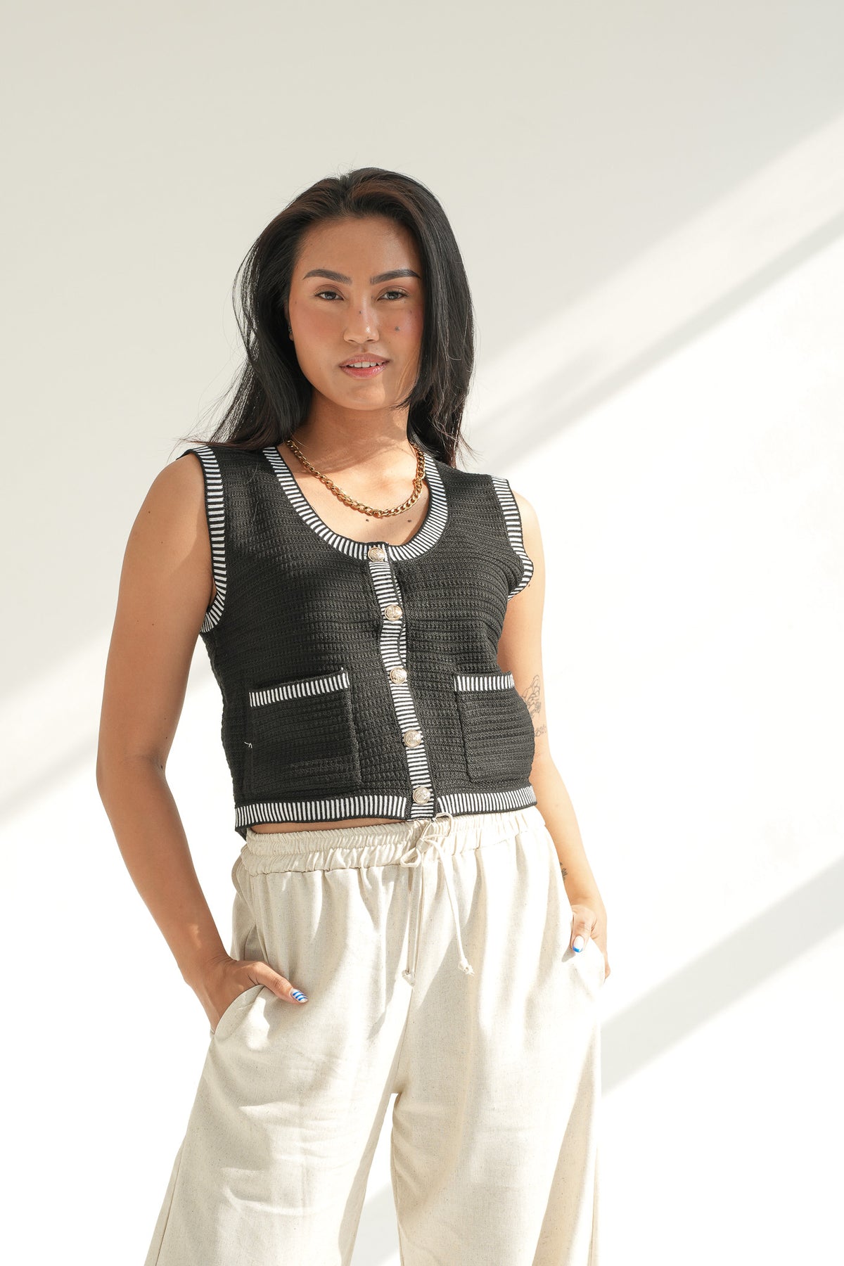 KNIT VEST | BLACK