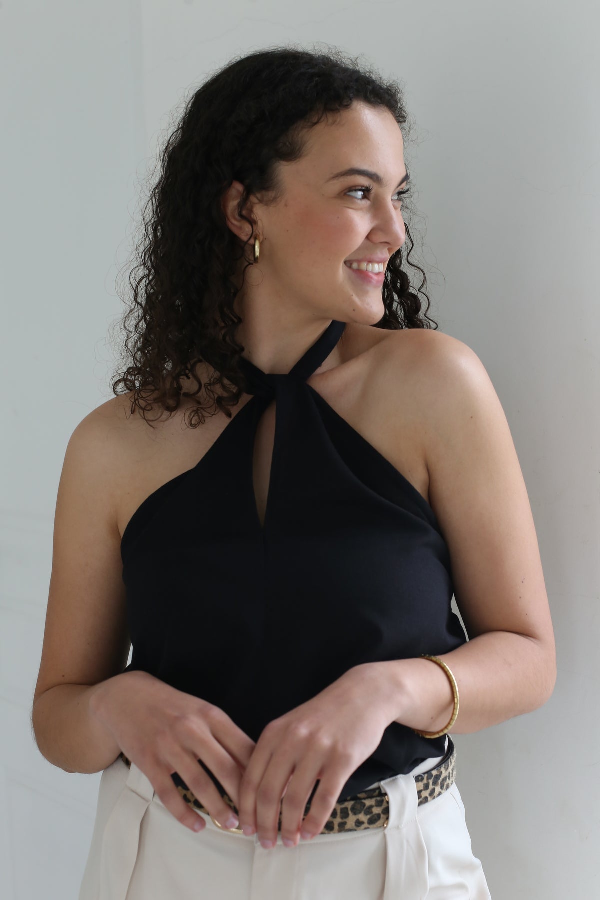 HALTERNECK BLOUSE | BLACK