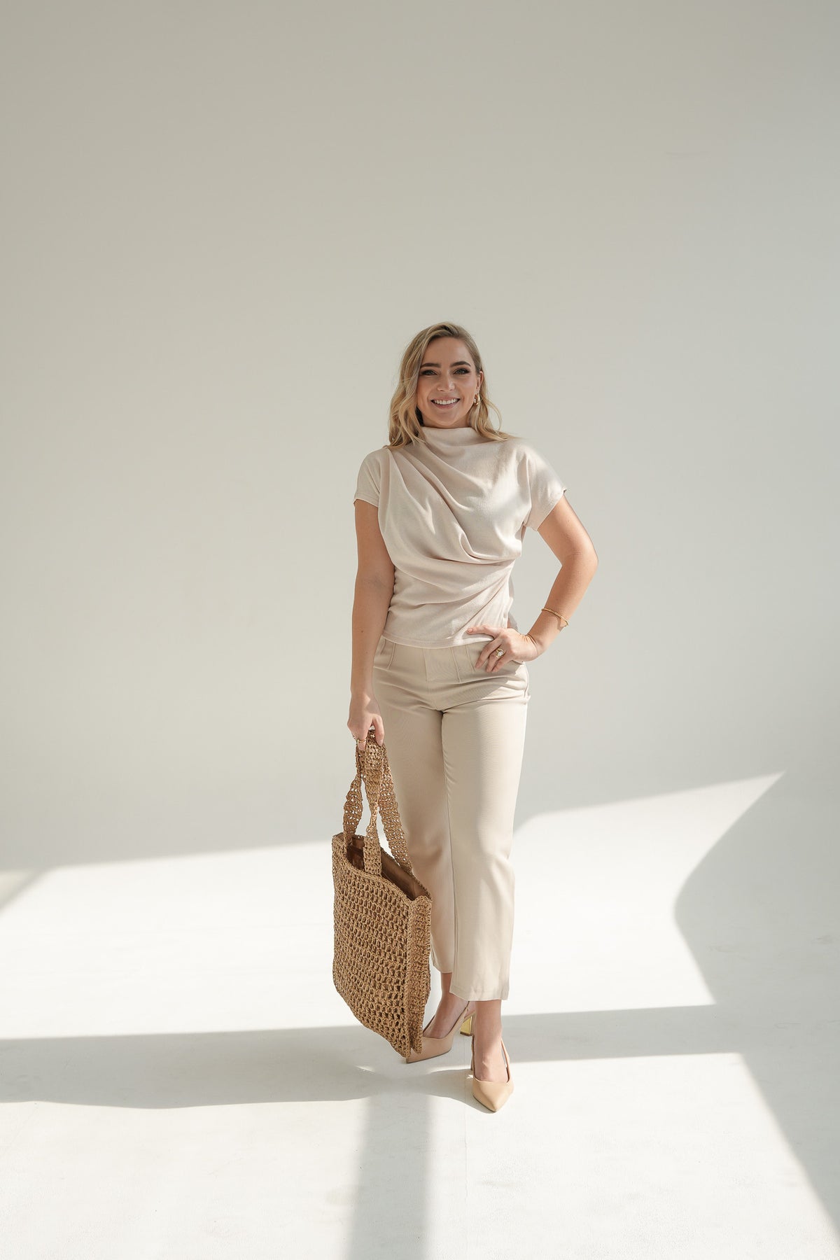 DRAPE BLOUSE | CREAM