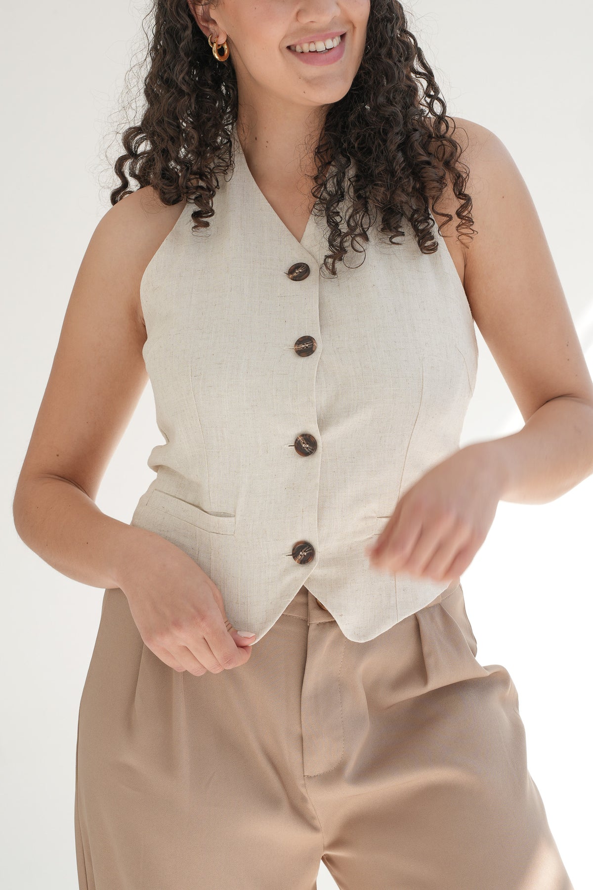 HALTERNECK WAISTCOAT | OATMEAL