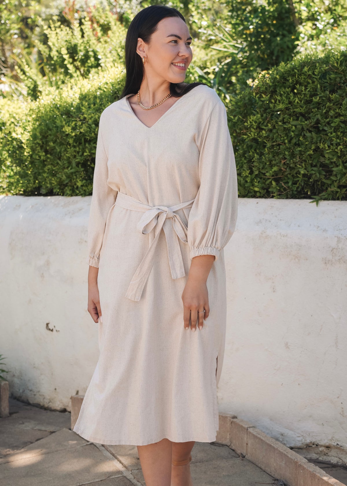 OATMEAL V-NECK DRESS