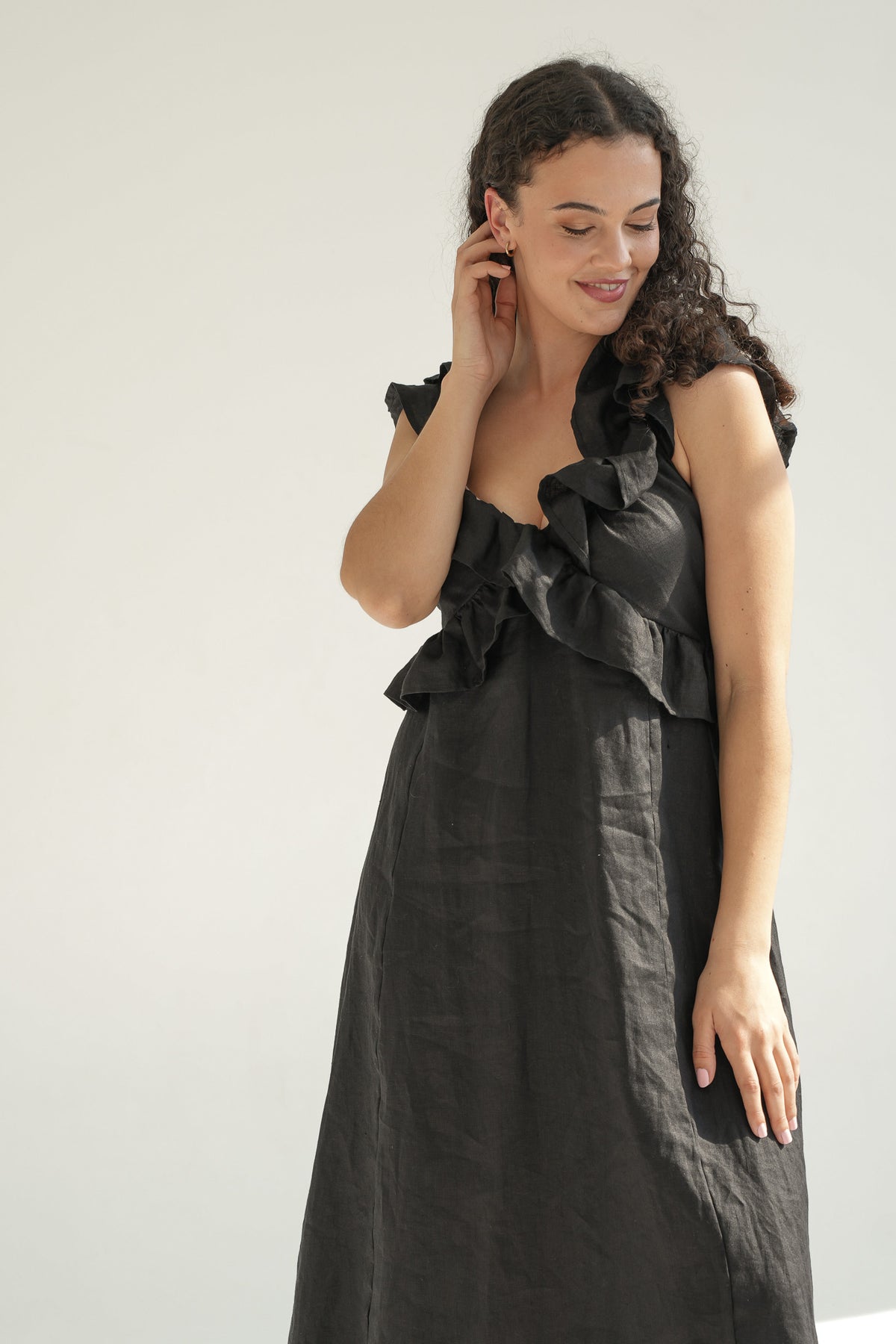 PRE ORDER LILLY FRILL DRESS | BLACK