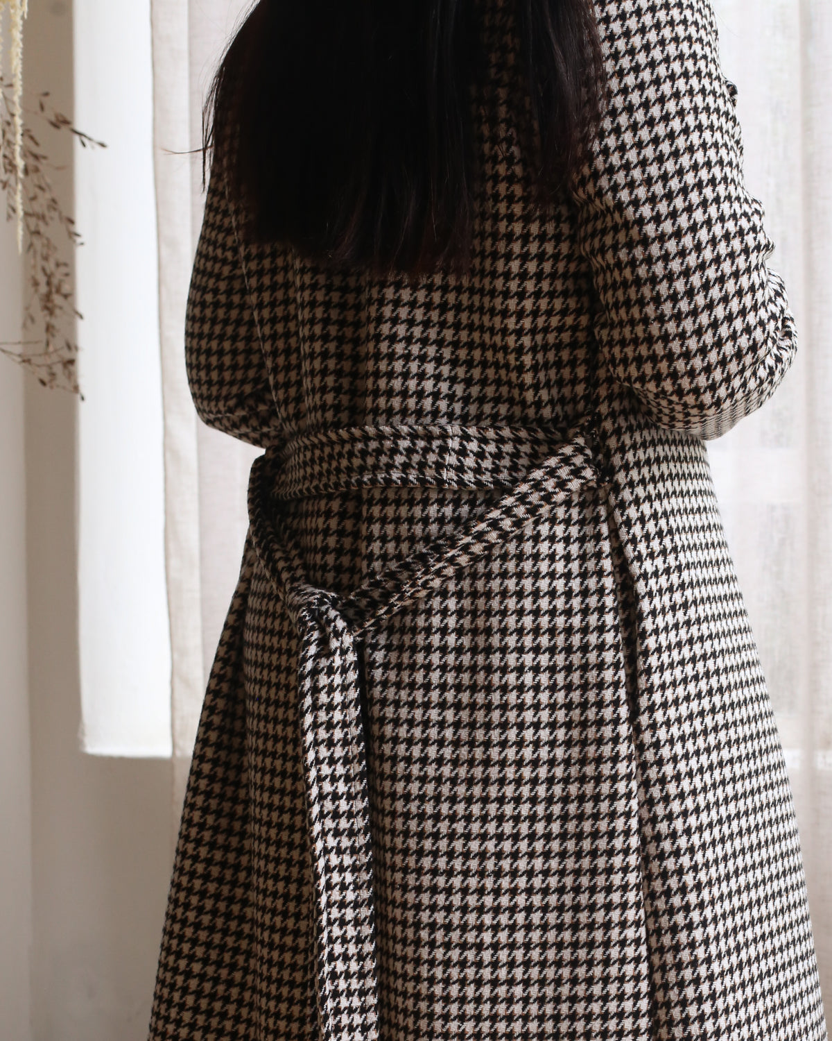 COLLAR HOUNDSTOOTH COAT