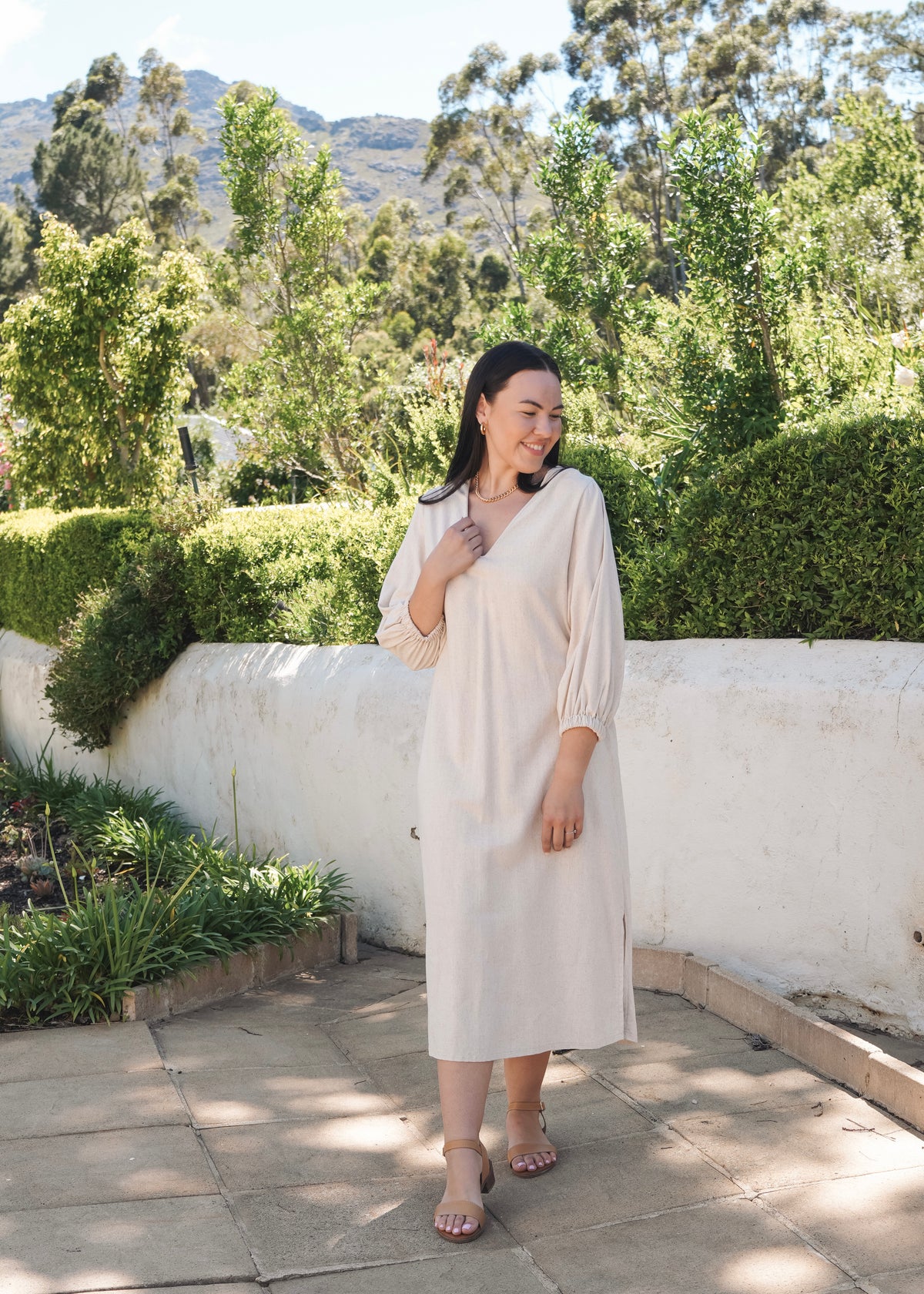 OATMEAL V-NECK DRESS