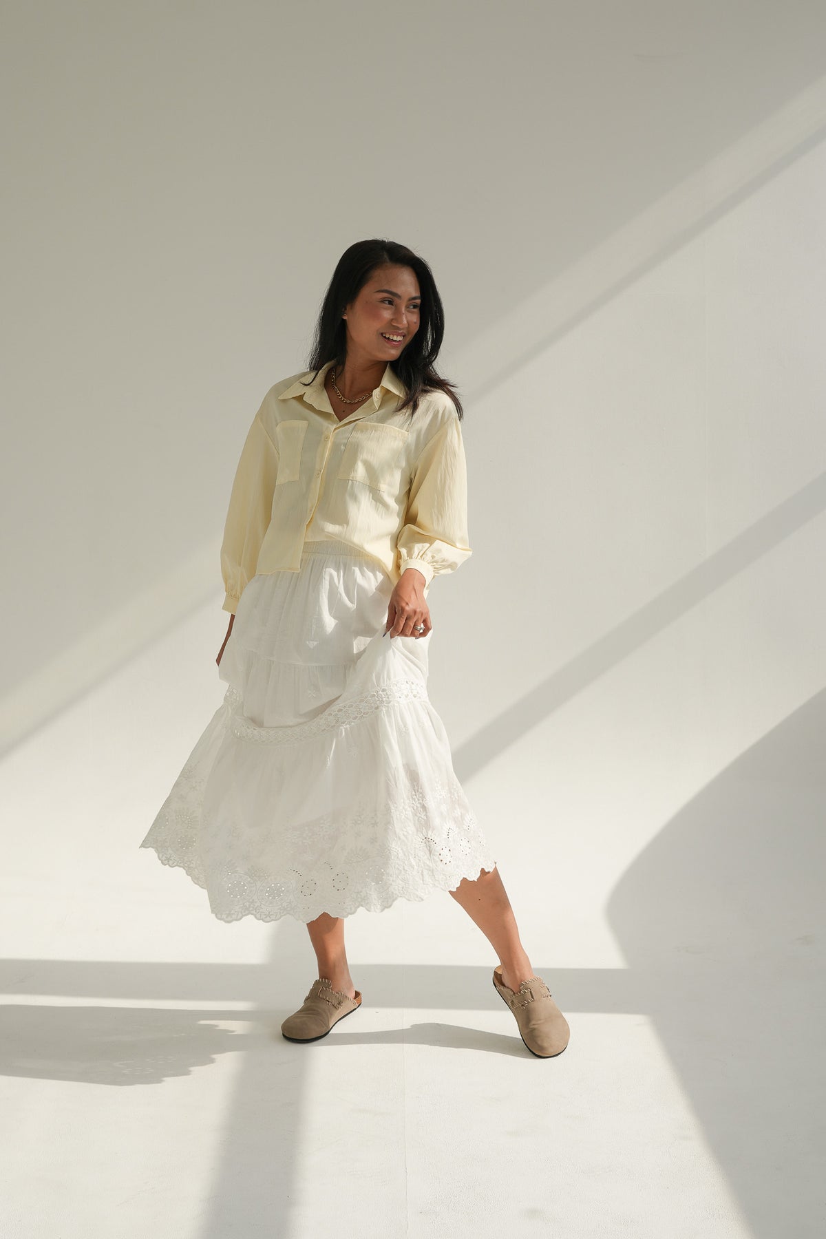 SKIRT | ANGLAISE WHITE