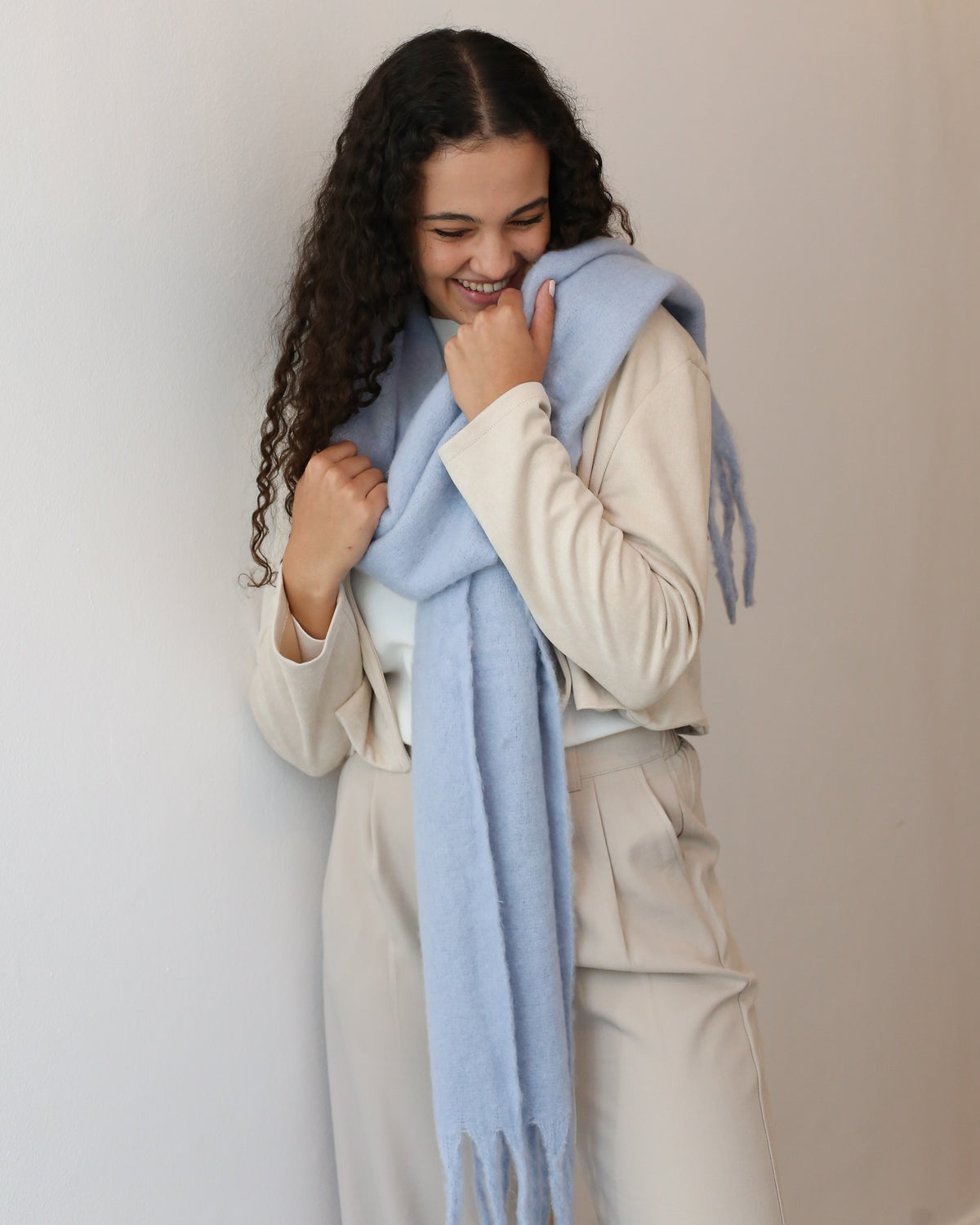 BABY BLUE BLANKET SCARF