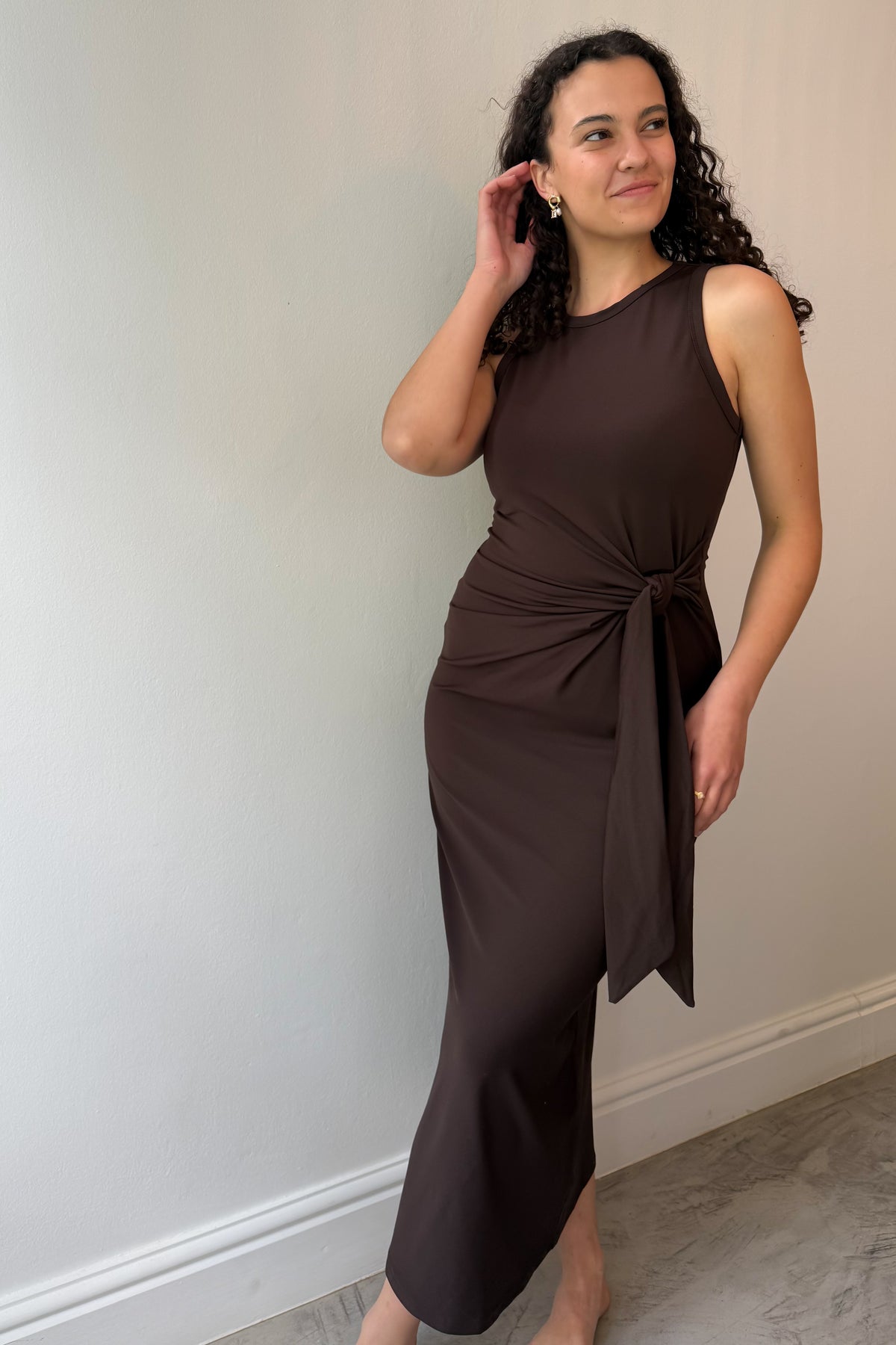 KNOT DRESS | BROWN