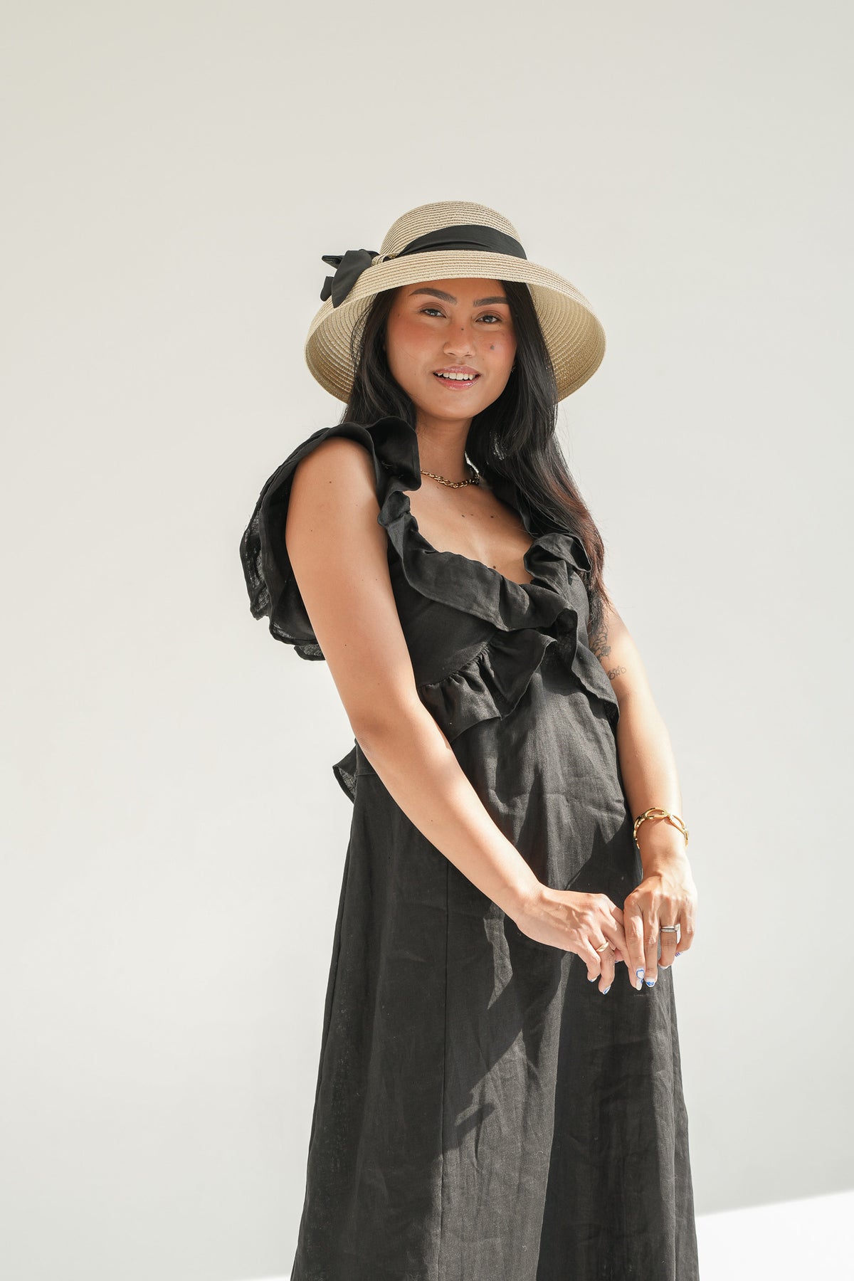 PRE ORDER LILLY FRILL DRESS | BLACK