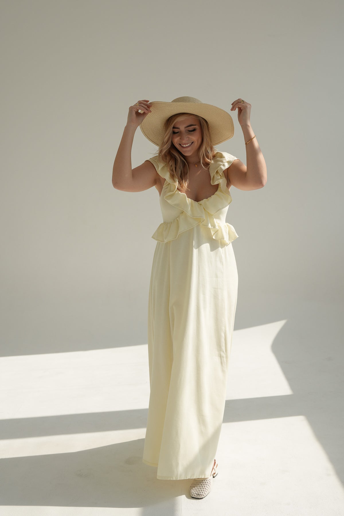 PRE ORDER LILLY FRILL DRESS | LIGHT YELLOW